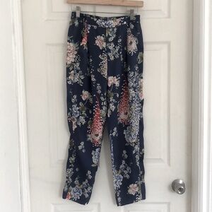 Zara flower print flowy pants
